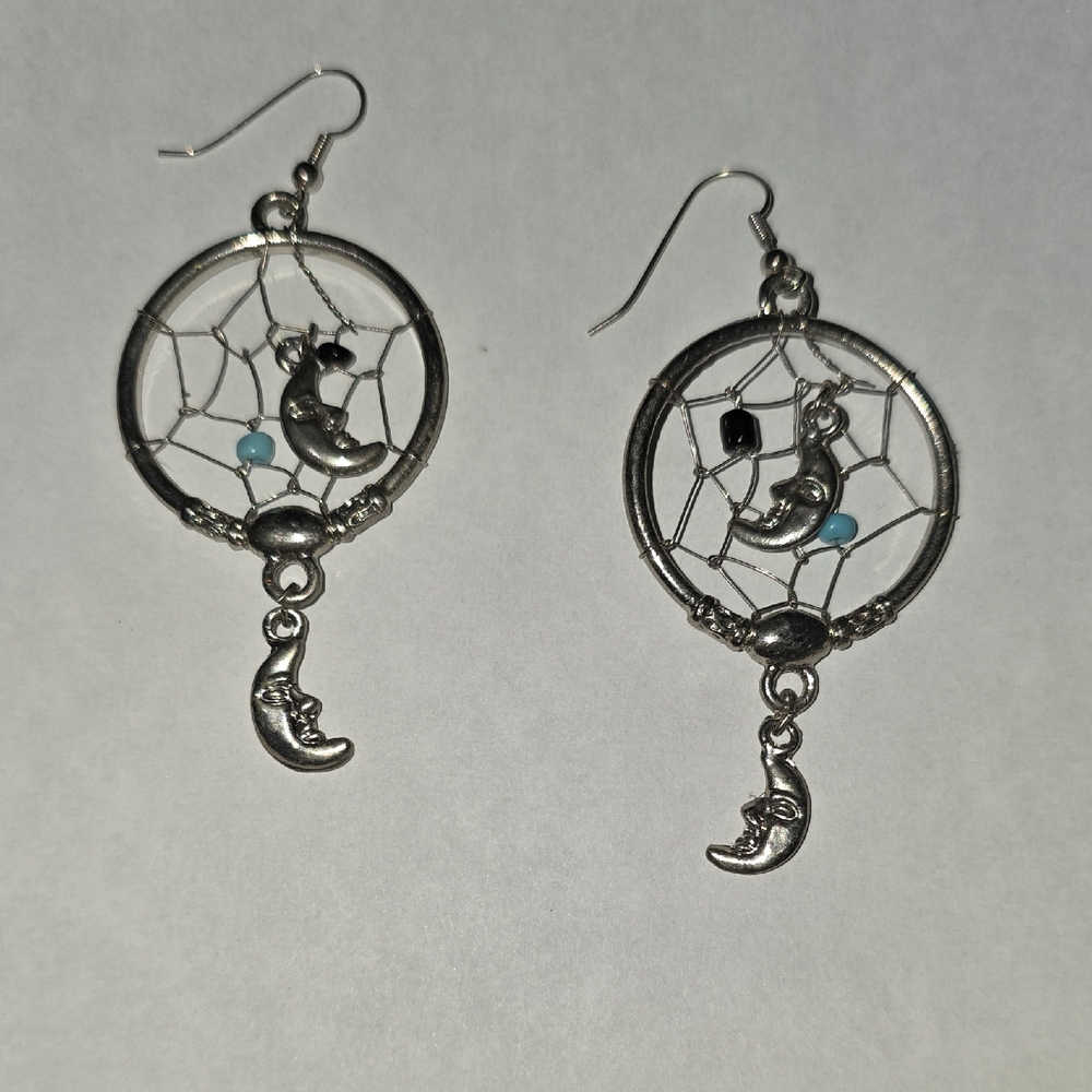 Boho Dreamcatcher Earrings Moon Dreamcatcher Dangle Earrings